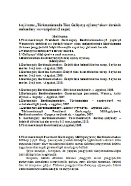 Täze Galkynyş eýýamy (Leksiýa)